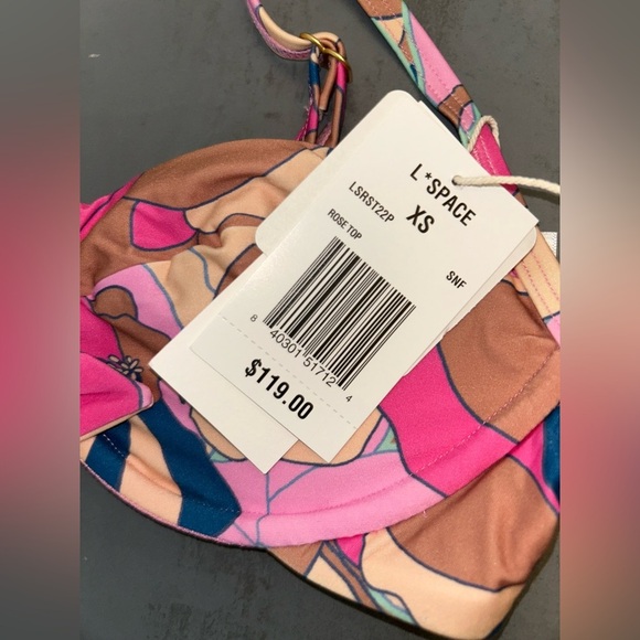 L*Space Womens  Rose Triangle Bikini Top Size XS - Picture 4 of 7